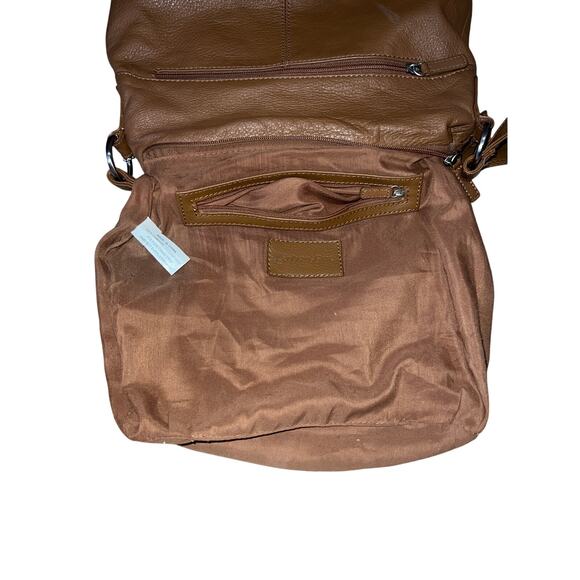 Vintage Y2K St. John's Bay Brown Genuine Leather Shoulder Bag Hobo purse - Picture 4 of 7